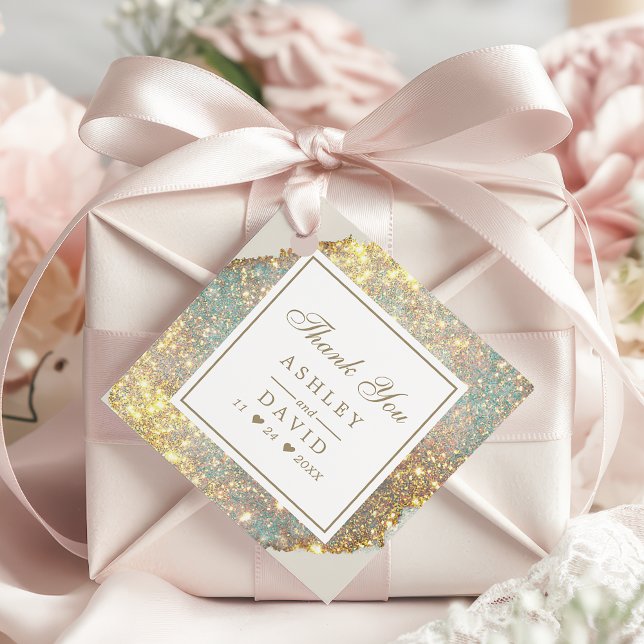 Chic Iridescent Holographic Glitzer Favor Tag Geschenkanhänger (Von Creator hochgeladen)