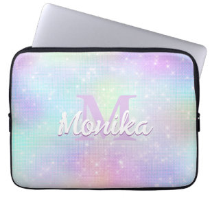 Chic iridescent unicorn rosa Imitate Glitzer Monog Laptopschutzhülle