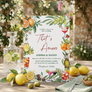 Chic italienischer Zitrus-Cocktail-Hochzeitsfeier Einladung