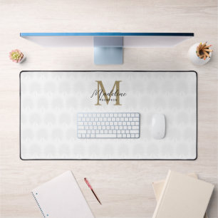 Chic ivoire blanc or Anahaw feuille Script Monogra