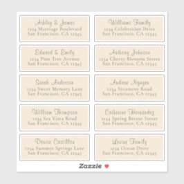 Chic Ivory Wedding Guest Address Labels