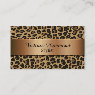 Chic Jaguar Pattern Business Card Visitenkarte