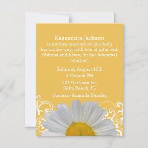Chic Jaune avec Daisy nuptiale douche Invitation