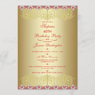 Chic Jewel Tiaras und Fleur De Lys Surprise Party Einladung