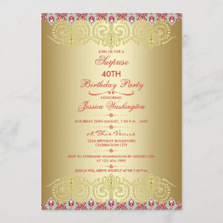 Chic Jewel Tiaras und Fleur De Lys Surprise Party Einladung