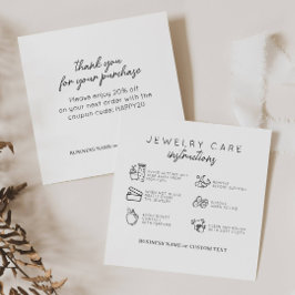 Chic Jewelry Care Instruktionen Danke Business Begleitkarte