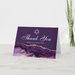 Chic Jewish Bat Mitzvah Lila Gold Star von David Dankeskarte