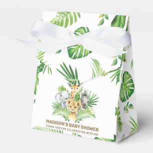 Chic Jungle Animals Greenery Baby Dusche Vielen Da Geschenkschachtel