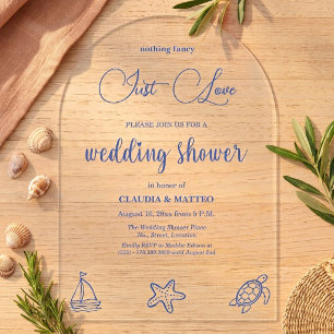 Chic Just Love Meer Leben Hochzeit Brautparty Acryleinladungen