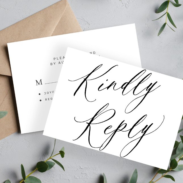 Chic Kalligraphie Hochzeit freundlich antworten Bu Mitteilungskarte (Von Creator hochgeladen)