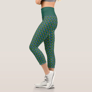 Chic Kariert Pattern - Rot und Grün Elegantes Tart Capri Leggings