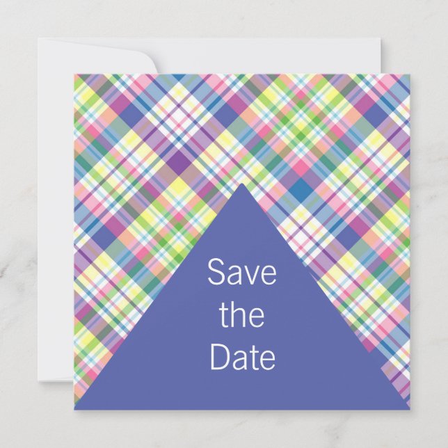 Chic Kariert Save the Date (Vorderseite)