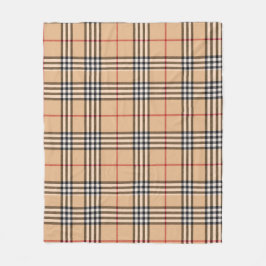 Chic Kariert Warme Tan Base White Black Brown Tart Fleecedecke