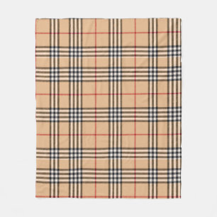 Chic Kariert Warme Tan Base White Black Brown Tart Fleecedecke