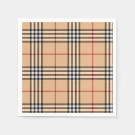 Chic Kariert Warme Tan Base White Black Brown Tart Serviette