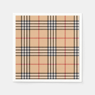 Chic Kariert Warme Tan Base White Black Brown Tart Serviette