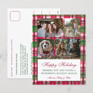 Chic Karierte Weihnachten Custom 4 Foto Collage