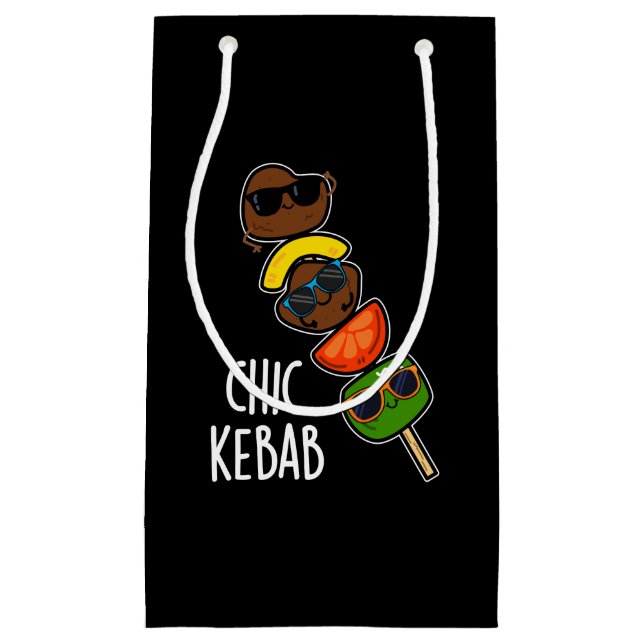 Chic Kebab Funny Shish Kebab Pun Dark BG Kleine Geschenktüte (Vorderseite)