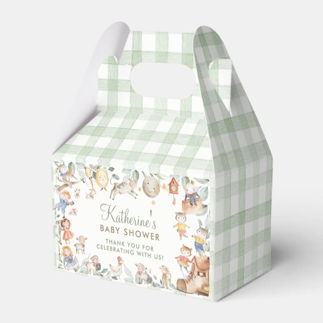 Chic Kinderzimmer Rhyme Greenery Baby Dusche Neutr Geschenkschachtel (Rückseite)