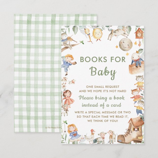 Chic Kinderzimmer Rhyme Greenery Bringen Sie eine  Einladung (Vorne/Hinten)