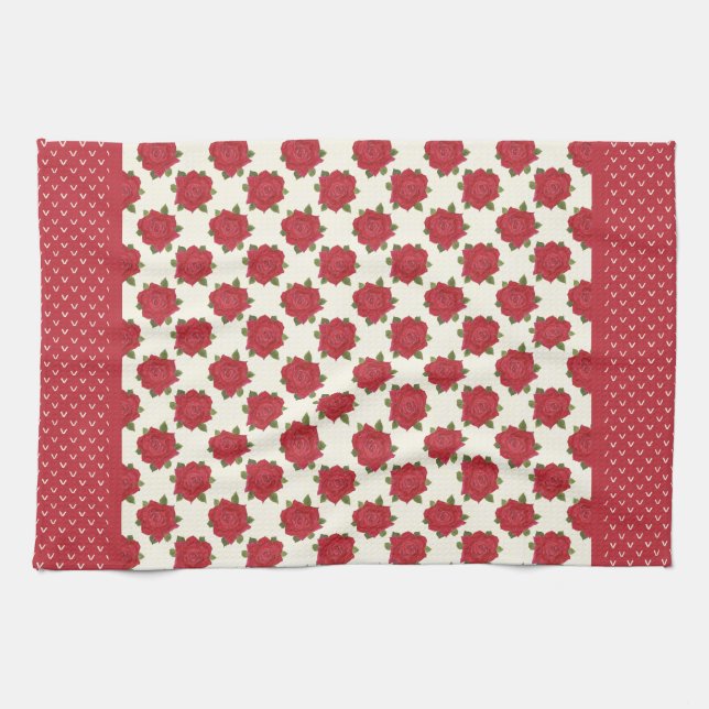 Chic Kitchen Handtuch oder Teetücher: Tiefe Rote R (Horizontal)