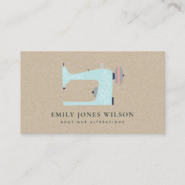 CHIC KRAFT AQUA BLUE PINK SEWMASCHINE TAILOR VISITENKARTE