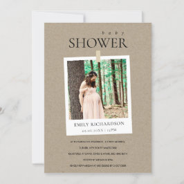 CHIC KRAFT MINIMAL CUSTOM FOTO BABY SHOWITE EINLAD DANKESKARTE