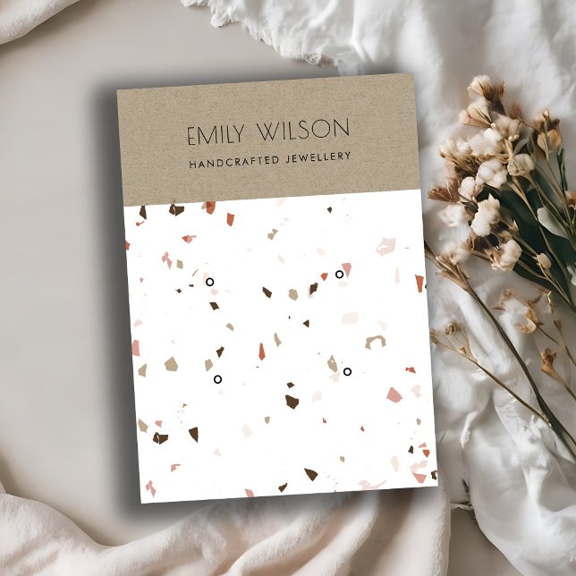 CHIC KRAFT WHITE TERRAZZO 2 EARRING DISPLAY LOGO VISITENKARTE (Von Creator hochgeladen)
