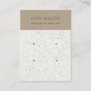 CHIC KRAFT WHITE TERRAZZO 2 OHRRING-DISPLAY LOGO VISITENKARTE