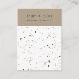 CHIC KRAFT WHITE TERRAZZO 3 EARRING DISPLAY LOGO VISITENKARTE