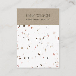 CHIC KRAFT WHITE TERRAZZO 3 EARRING DISPLAY LOGO VISITENKARTE