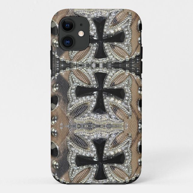 Chic Kristall Cowgirl Western Cross Case-Mate iPhone Hülle (Rückseite)