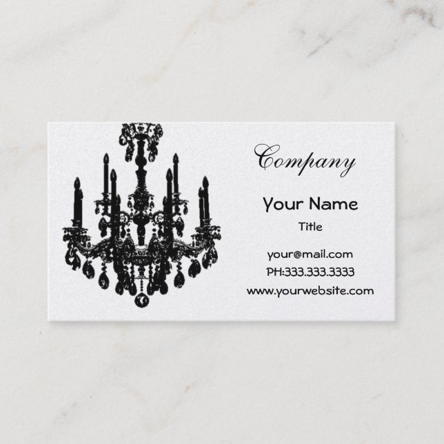 Chic Kronleuchter Business Cards Visitenkarte (Vorderseite)