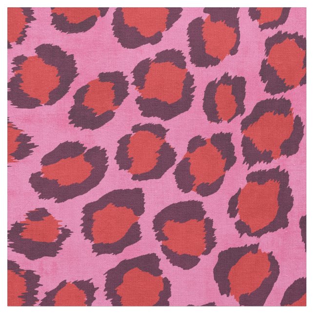 Chic kühn farbenfroh rosa Geparden Printmuster Stoff (Nahaufnahme)