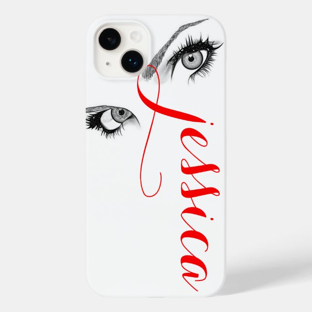 Chic Künstlerische Frauenaugen Personalisiert Case-Mate iPhone Hülle (Rückseite)
