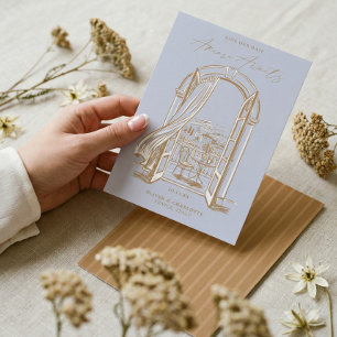 Chic La Dolce Vita Hand Doodle Skizze Venedig Ital Save The Date