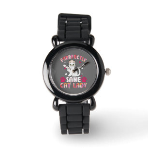 Chic Lady Cat, Purrfectly Sane Cat Lady Armbanduhr
