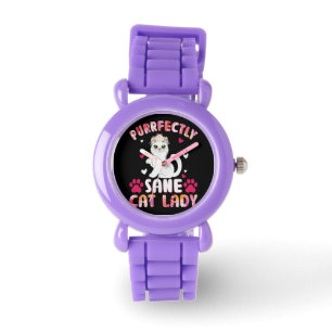 Chic Lady Cat, Purrfectly Sane Cat Lady Armbanduhr