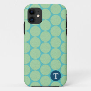 Chic Large Aquamarin Green Polka Dots Case-Mate iPhone Hülle