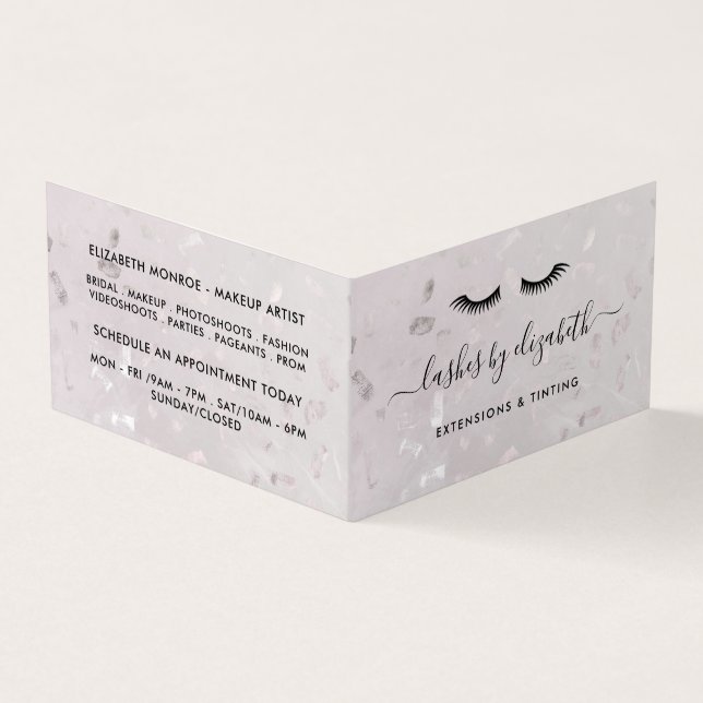 Chic Lashes Moderne Beauty Makeuty Visitenkarten (Vorderseite)