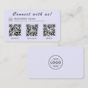 Chic Lavendel 3 QR Code Multi Social Visitenkarte