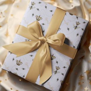 Chic Lavendel summende Royal Queen Biene & Goldkro Geschenkpapier