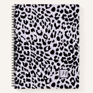 Chic Lavendel und Black Animal Print mit Monogram Notizbuch