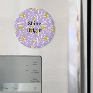 Chic Lavender Gold Diamonds Weihnachten Magnet