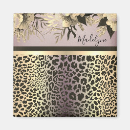Chic Lavender Gold Leopard Safari Magnet