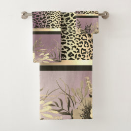 Chic Lavender Gold Safari Badhandtuch Set