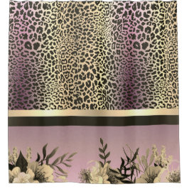 Chic Lavender Gold Safari Duschvorhang