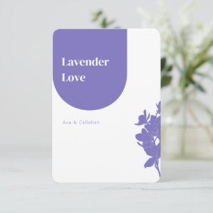 Chic Lavender Liebe Moderne Lila Hochzeit RSVP Karte