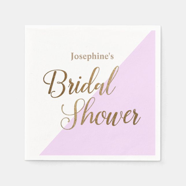 Chic Lavender Lila Brautparty Napkins mit E Serviette (Vorderseite)