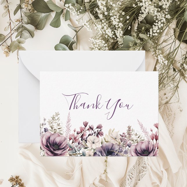 Chic Lavender Peony Floral Vielen Dank Mitteilungskarte (Von Creator hochgeladen)